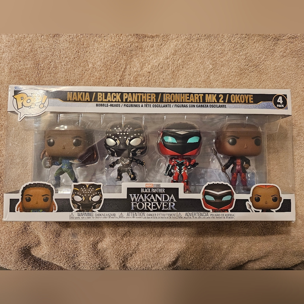 NWT Funko POP! Marvel Black Panther: Wakanda Forever - 4 Pack.